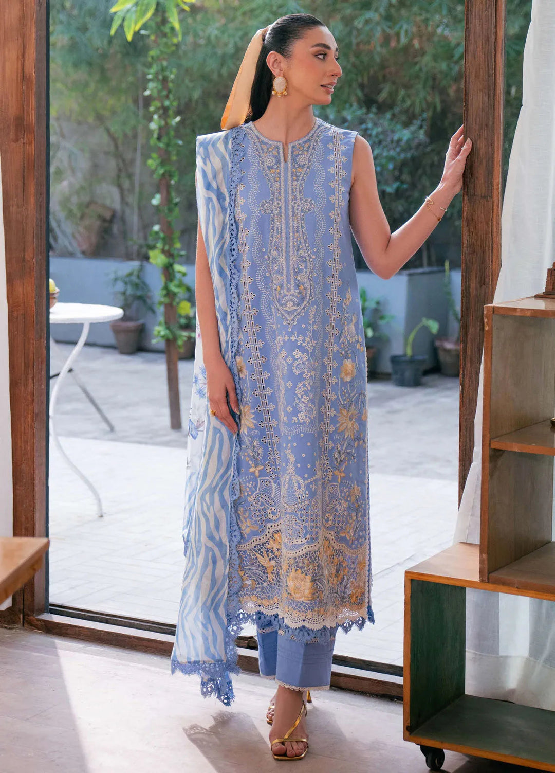 Symphony by Neeshay Embroidered Lawn Suits Unstitched 3 Piece NSH25S Indigo - Summer Collection