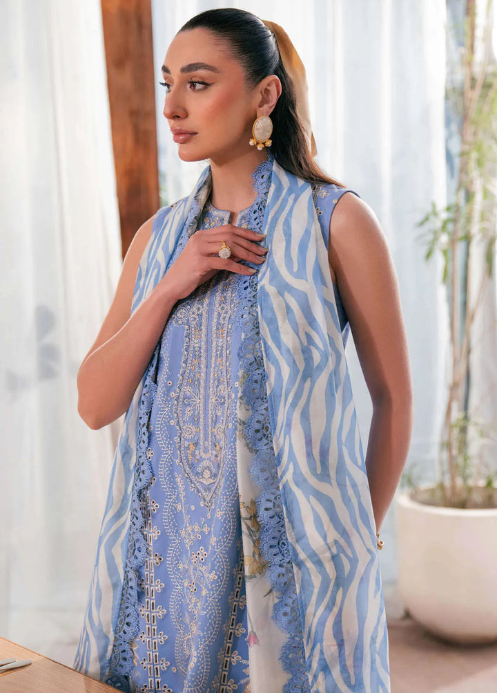 Symphony by Neeshay Embroidered Lawn Suits Unstitched 3 Piece NSH25S Indigo - Summer Collection