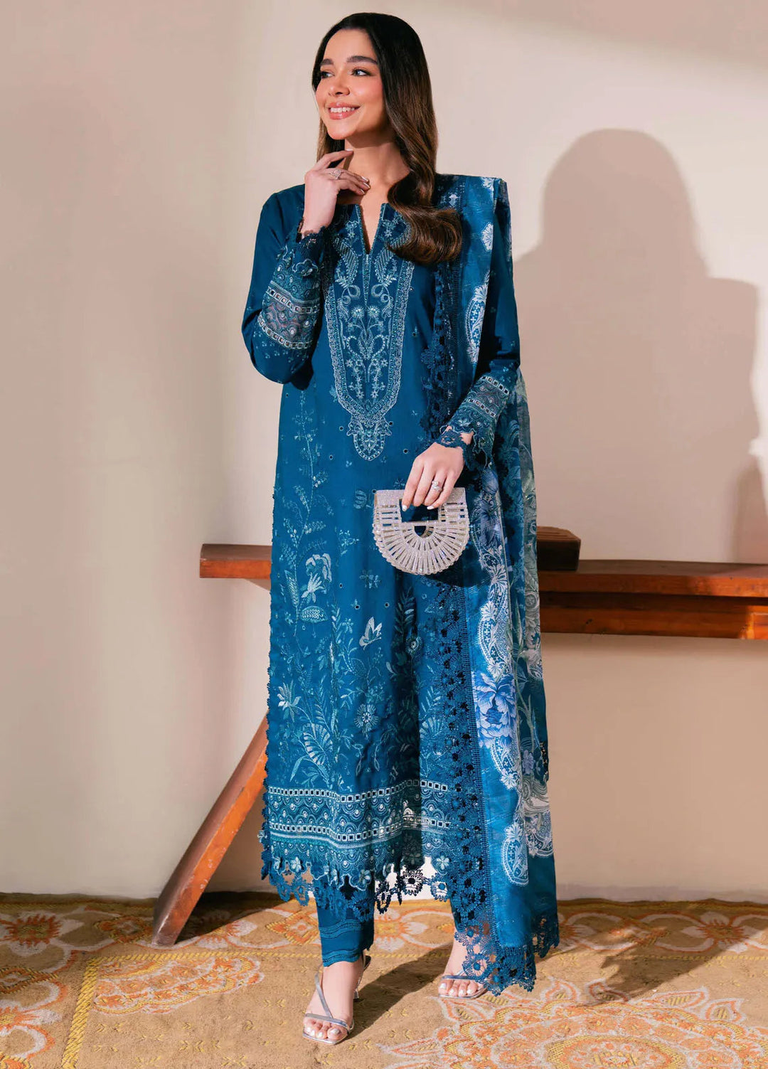 Symphony by Neeshay Embroidered Lawn Suits Unstitched 3 Piece NSH25S Sea Spray - Summer Collection