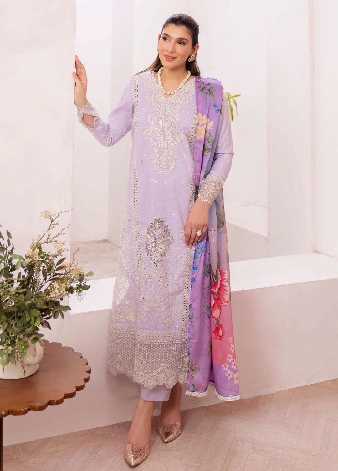 Symphony by Neeshay Embroidered Lawn Suits Unstitched 3 Piece NSH25SLL Muse - Summer Collection