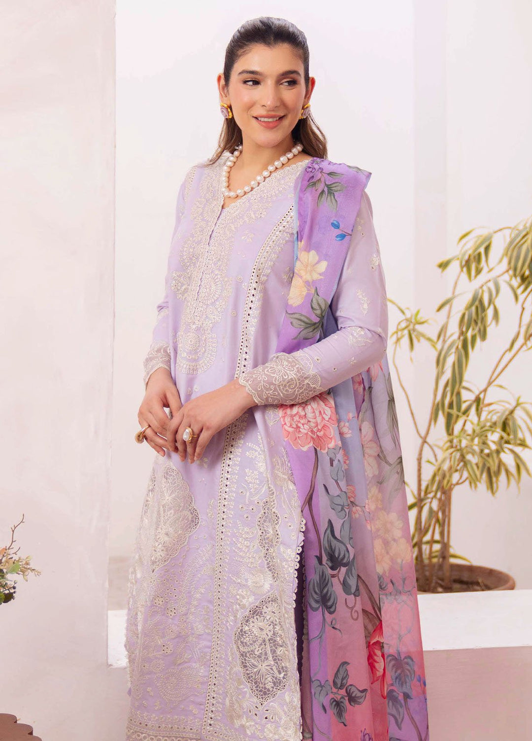 Symphony by Neeshay Embroidered Lawn Suits Unstitched 3 Piece NSH25SLL Muse - Summer Collection