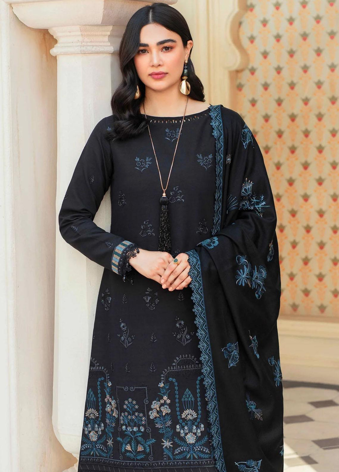 Taabeer By Seran Embroidered Khaddar Suits Unstitched 3 Piece SRN23T Ulfat - Luxury Collection