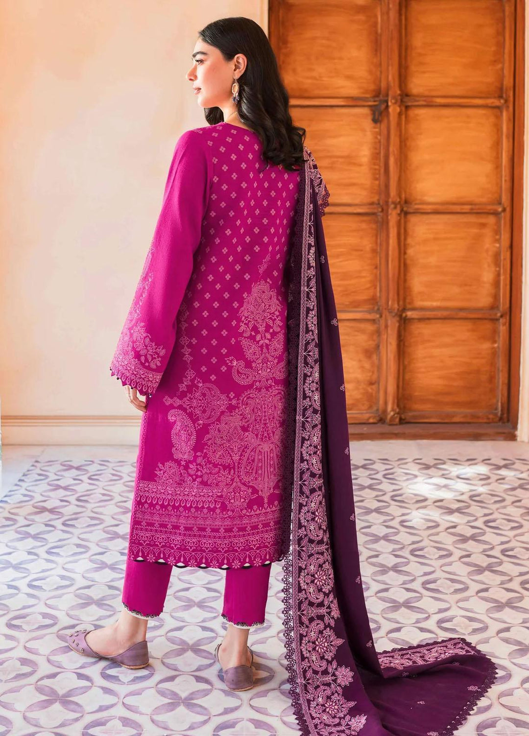 Taabeer By Seran Embroidered Khaddar Suits Unstitched 3 Piece SRN23T Nazneen - Luxury Collection