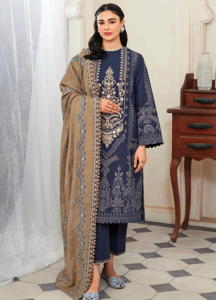 Taabeer By Seran Embroidered Khaddar Suits Unstitched 3 Piece SRN23T Riwayat - Luxury Collection