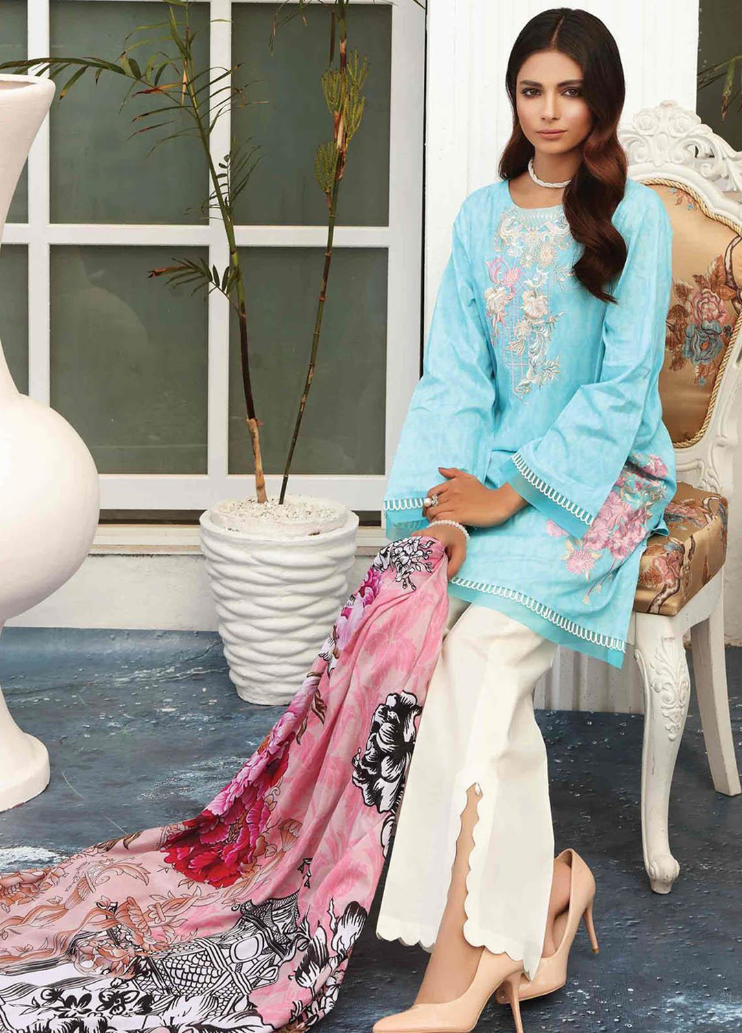 Taabir By Afsaneh Embroidered Lawn Suits Unstitched 3 Piece AFH21T Parmin - Summer Collection