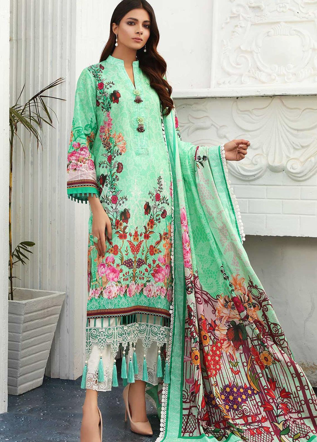 Taabir By Afsaneh Embroidered Lawn Suits Unstitched 3 Piece AFH21T-2 14 Mahroo - Summer Collection