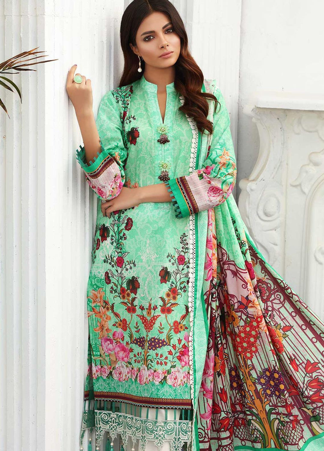 Taabir By Afsaneh Embroidered Lawn Suits Unstitched 3 Piece AFH21T-2 14 Mahroo - Summer Collection
