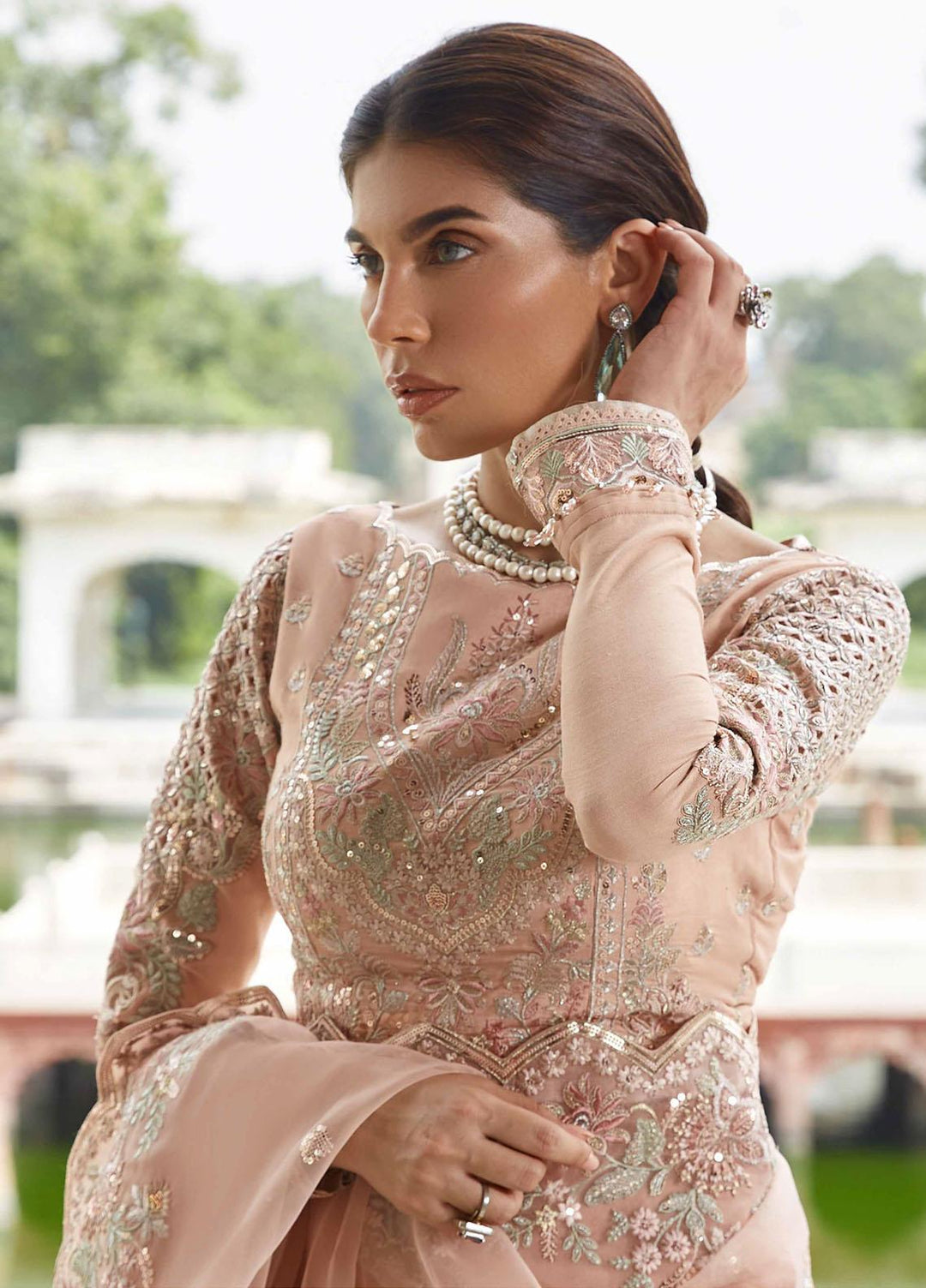 Taaruf By Seran Embroidered Raw Silk  Unstitched Saree SRN23TF D-02 Roohi - Luxury Formal Collection