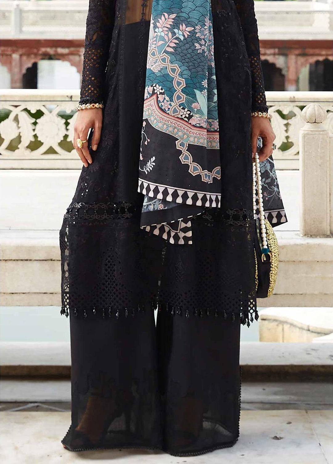 Taaruf By Seran Embroidered Chiffon Suits Unstitched 4 Piece SRN23TF D-06 Farah - Luxury Formal Collection