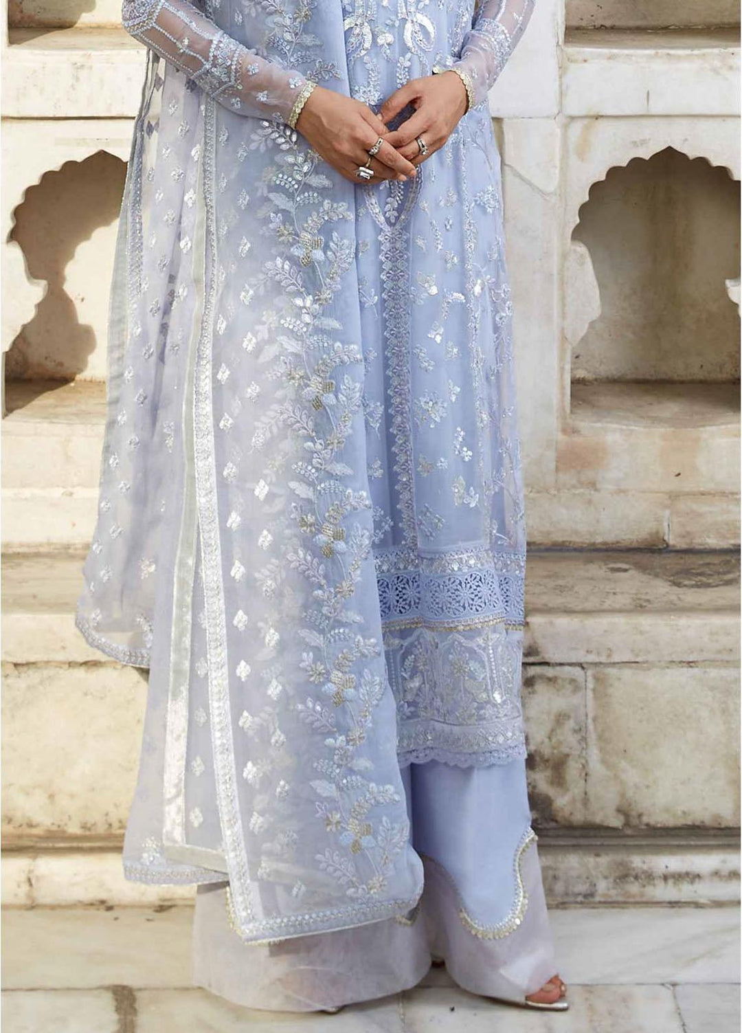 Taaruf By Seran Embroidered Chiffon Suits Unstitched 4 Piece SRN23TF D-07 Fareeda - Luxury Formal Collection