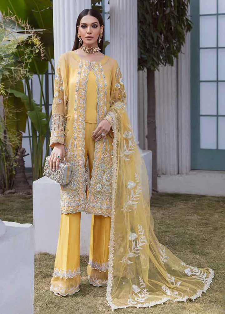 Tabassum Mughal Embroidered Organza Suits Unstitched 3 Piece TM23WD 04 Morning Light - Wedding Collection