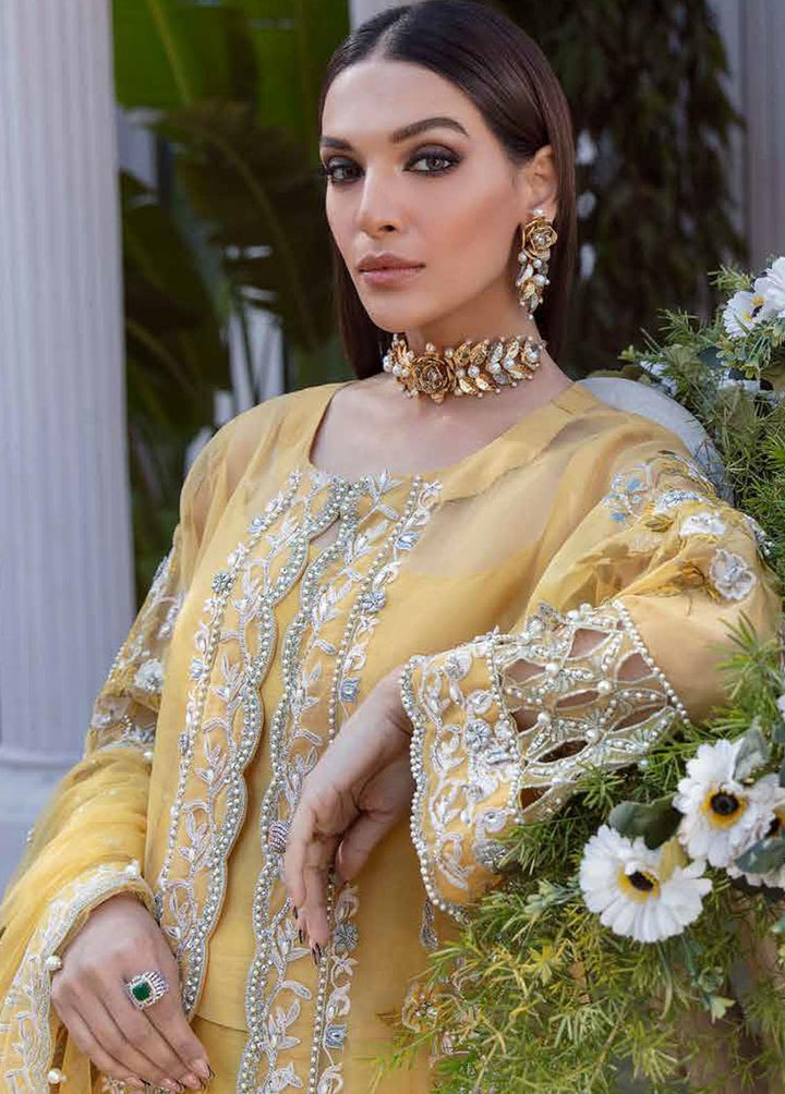Tabassum Mughal Embroidered Organza Suits Unstitched 3 Piece TM23WD 04 Morning Light - Wedding Collection