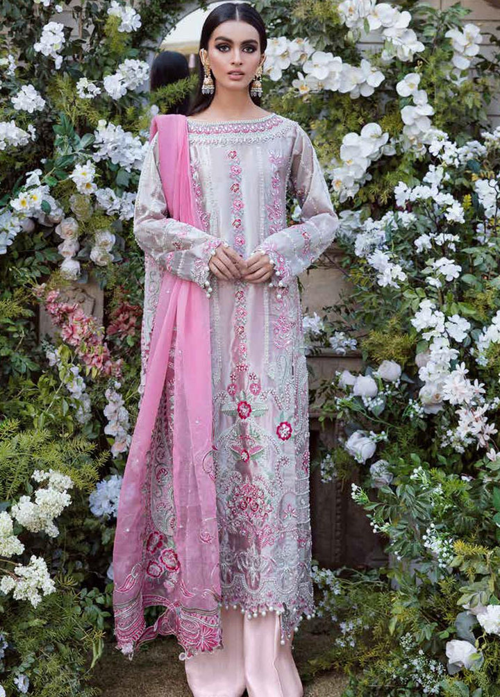 Tabassum Mughal Embroidered Organza Suits Unstitched 3 Piece TM23WD 05 Blushy Rose - Wedding Collection