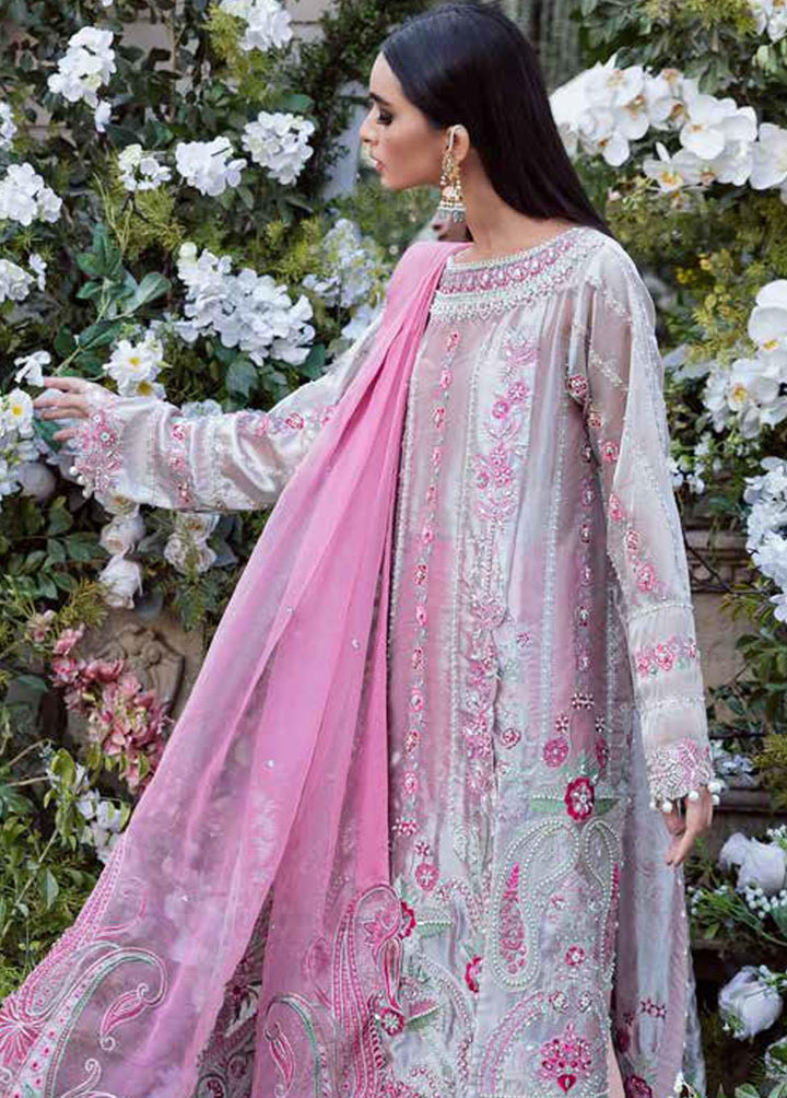 Tabassum Mughal Embroidered Organza Suits Unstitched 3 Piece TM23WD 05 Blushy Rose - Wedding Collection