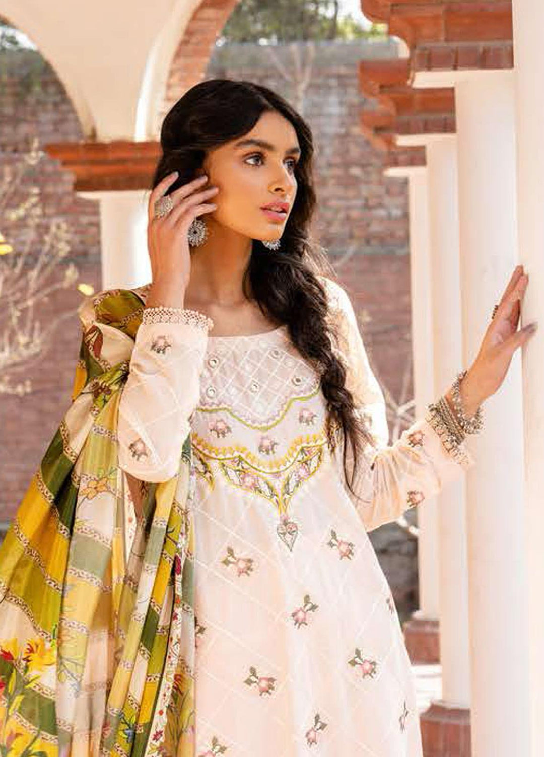 Tabeer by Cross Stitch Embroidered Lawn Suits Unstitched 3 Piece CS21T 02-BLAZZING SPRUCE - Summer Collection