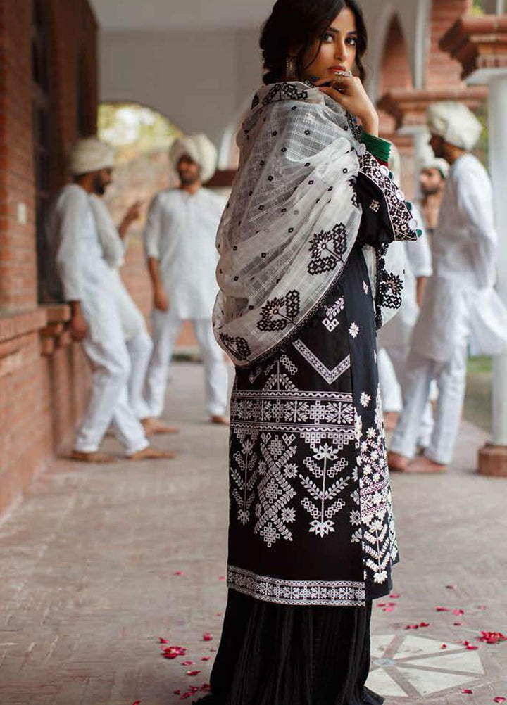 Tabeer by Cross Stitch Embroidered Lawn Suits Unstitched 3 Piece CS21T 09-PROZE BLACK - Summer Collection