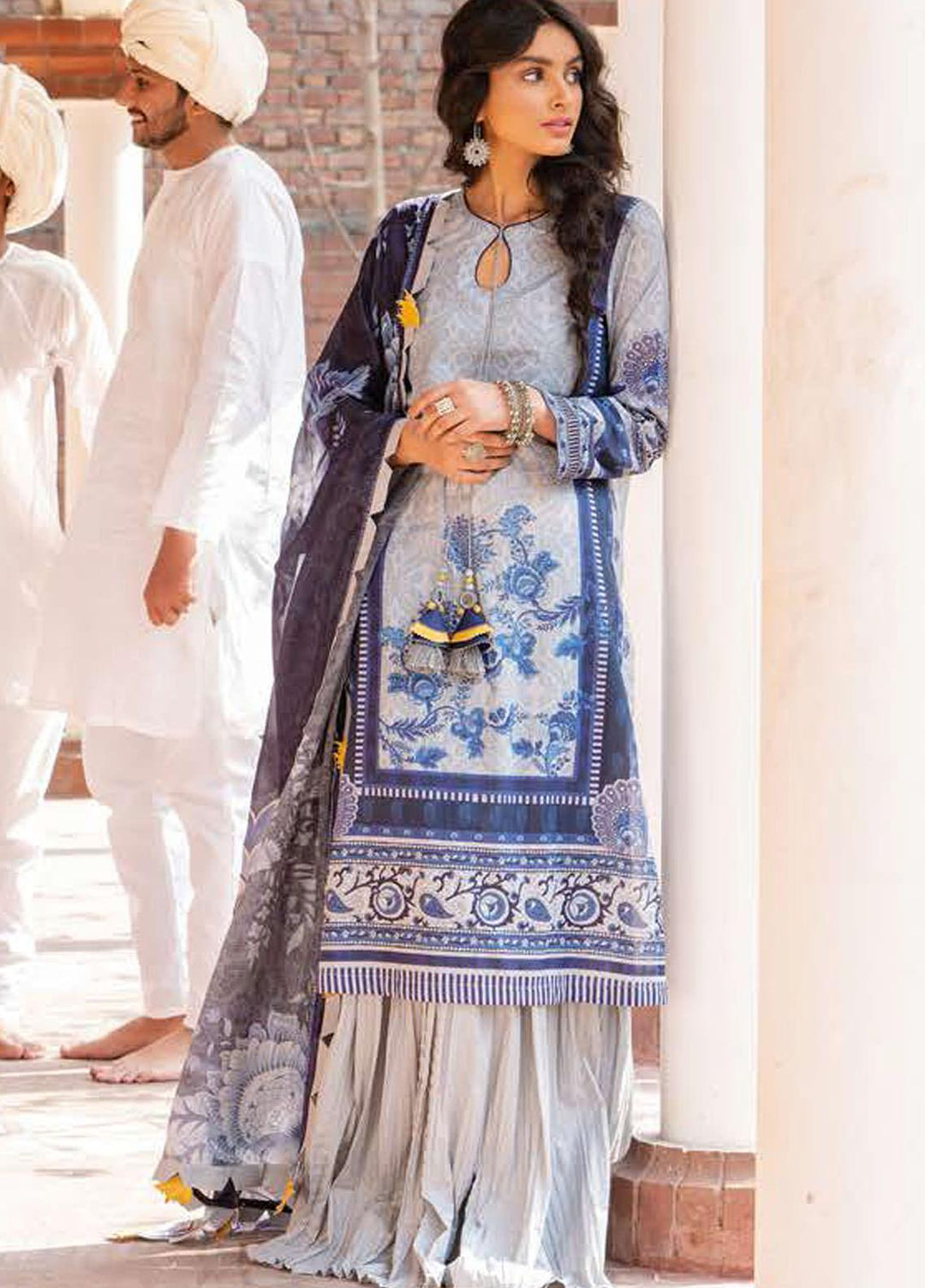 Tabeer by Cross Stitch Embroidered Lawn Suits Unstitched 3 Piece CS21T 15-PEACOAT SERE - Summer Collection
