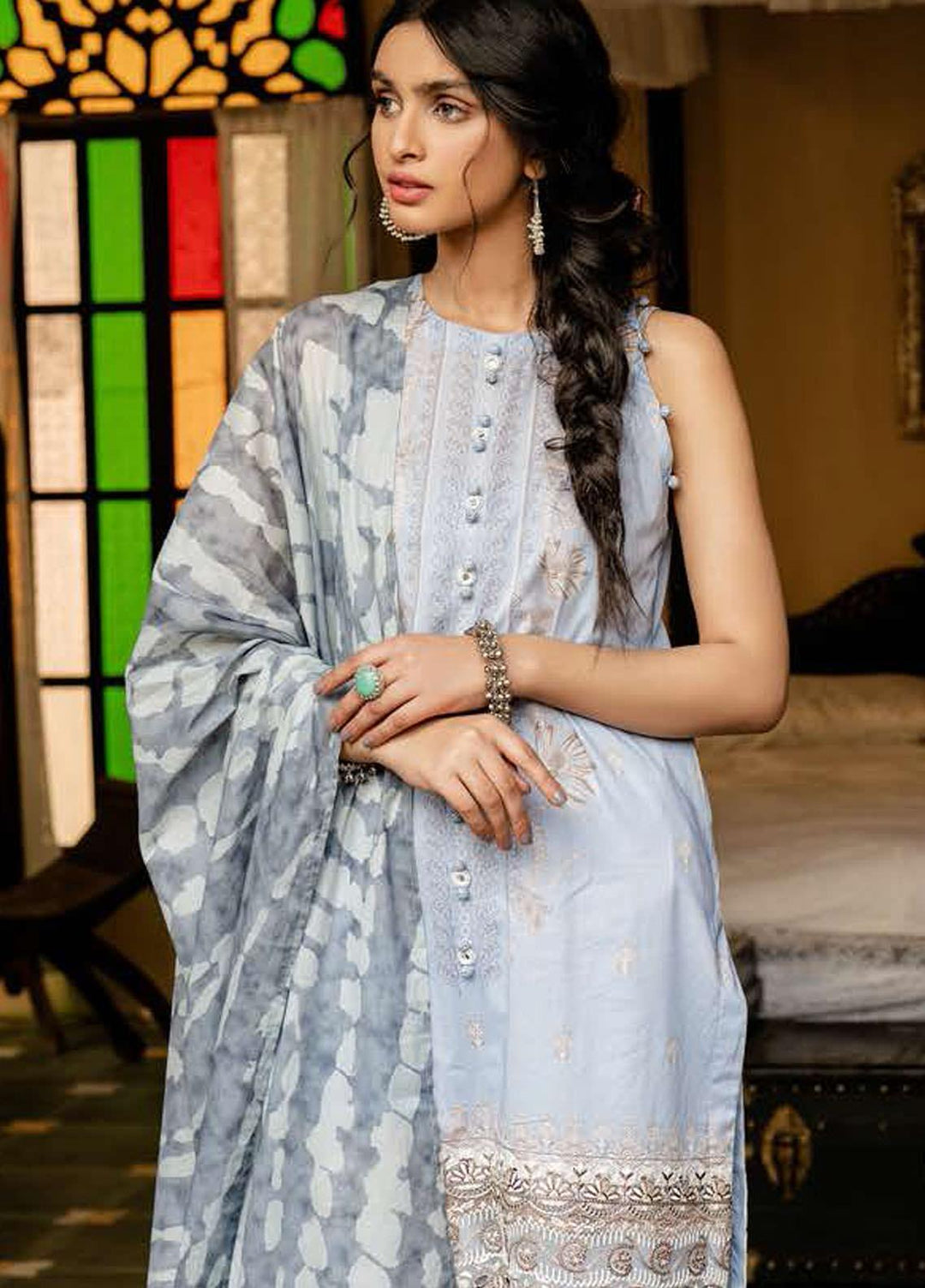 Tabeer by Cross Stitch Embroidered Lawn Suits Unstitched 3 Piece CS21T 17-LILLIAN GRACE - Summer Collection