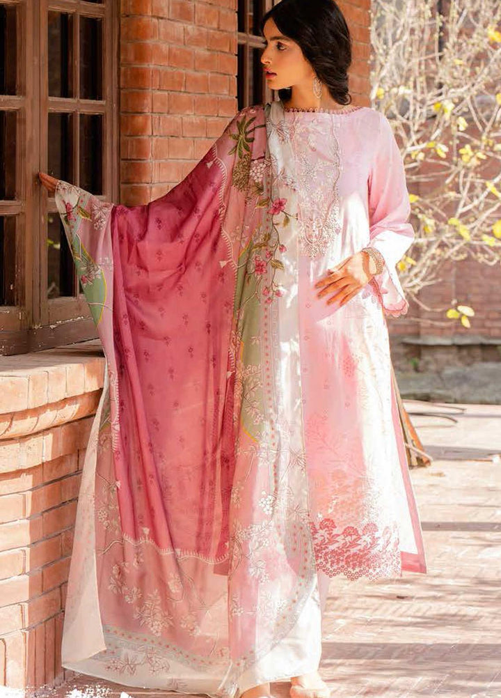 Tabeer by Cross Stitch Embroidered Lawn Suits Unstitched 3 Piece CS21T 20-PINK ASTER - Summer Collection