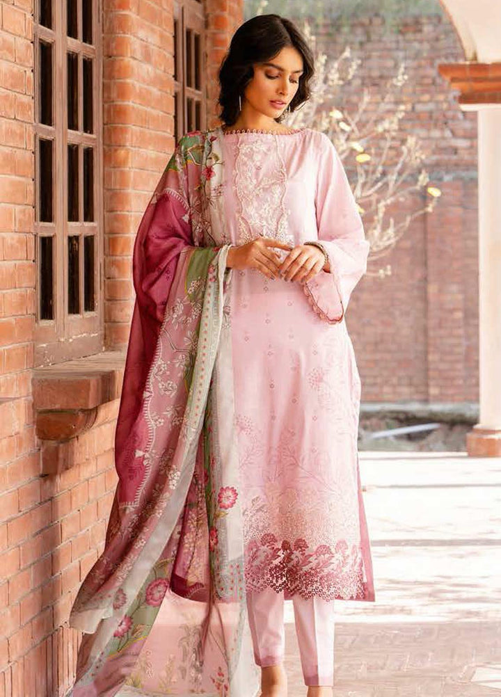 Tabeer by Cross Stitch Embroidered Lawn Suits Unstitched 3 Piece CS21T 20-PINK ASTER - Summer Collection