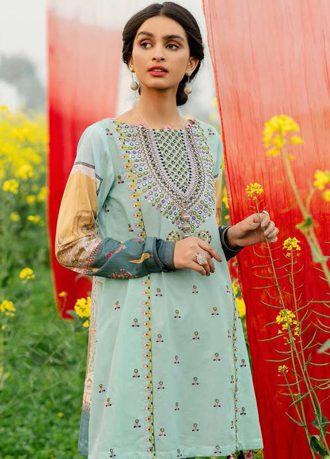 Tabeer by Cross Stitch Embroidered Lawn Suits Unstitched 2 Piece CS21T 23-ACUSTIC BLOOM - Summer Collection