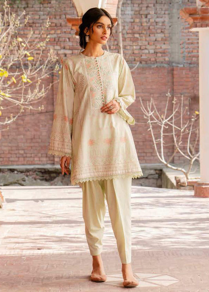 Tabeer by Cross Stitch Embroidered Lawn Suits Unstitched 2 Piece CS21T 25-GREEN BUD - Summer Collection