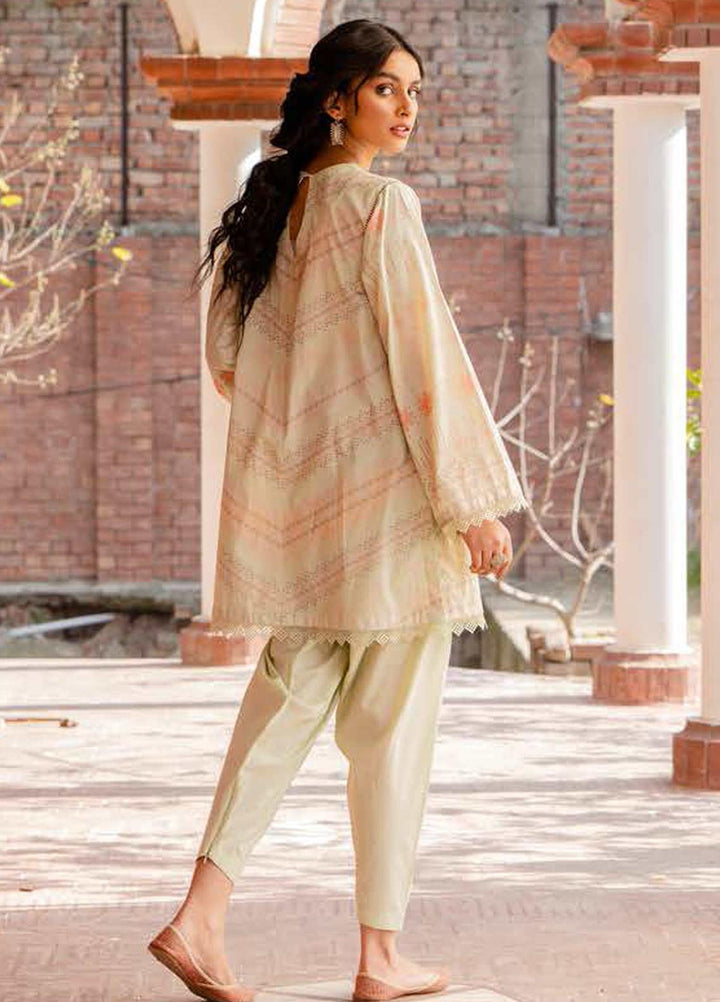 Tabeer by Cross Stitch Embroidered Lawn Suits Unstitched 2 Piece CS21T 25-GREEN BUD - Summer Collection