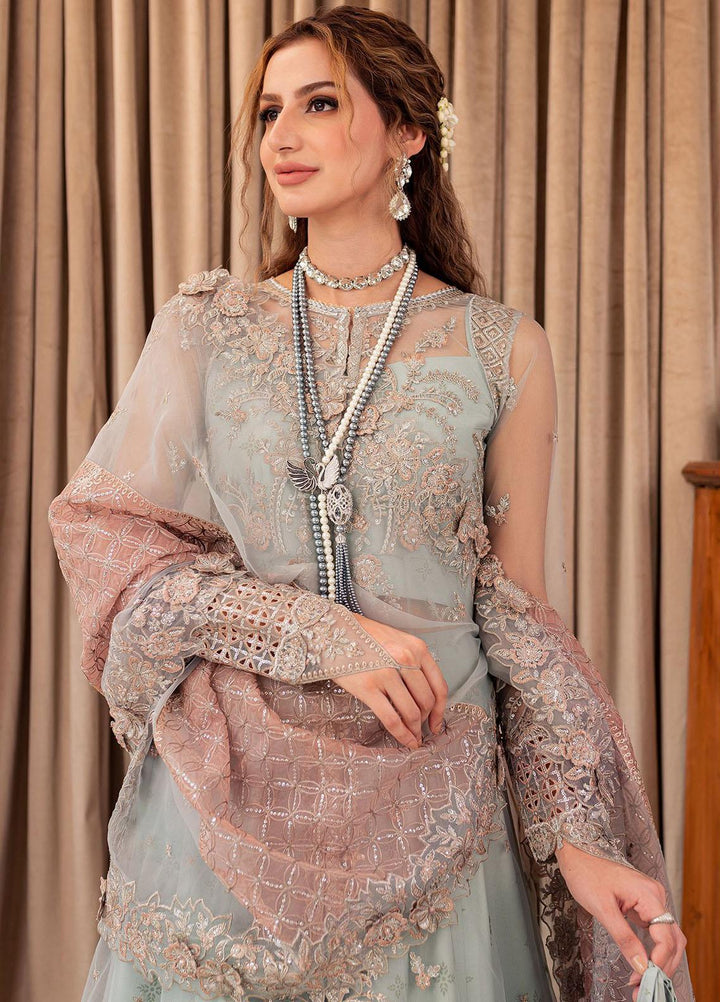 Tabeer By Farasha Embroidered Net Suits Unstitched 4 Piece FSH23TB D-03 Camilla - Wedding Collection