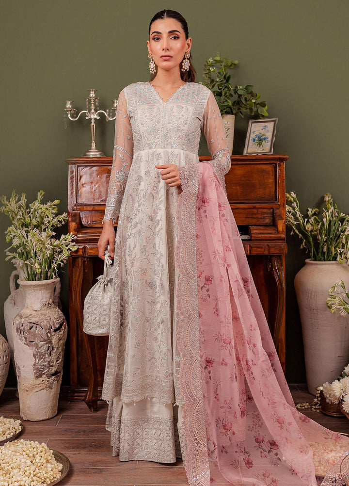 Tabeer By Farasha Embroidered Net Suits Unstitched 3 Piece FSH23TB D-06 Isabel - Wedding Collection