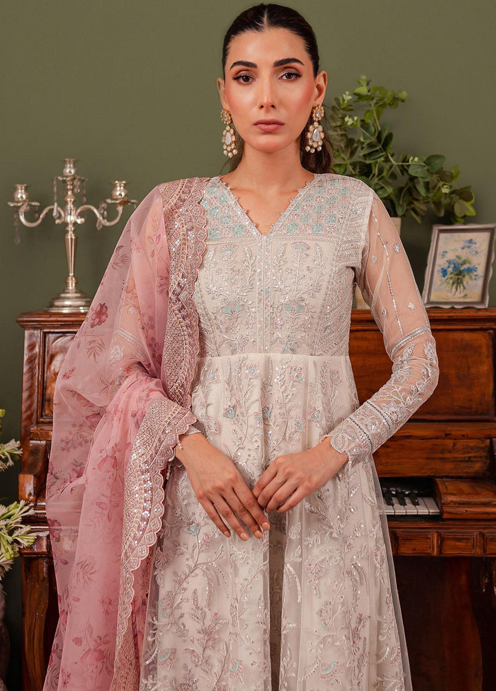 Tabeer By Farasha Embroidered Net Suits Unstitched 3 Piece FSH23TB D-06 Isabel - Wedding Collection