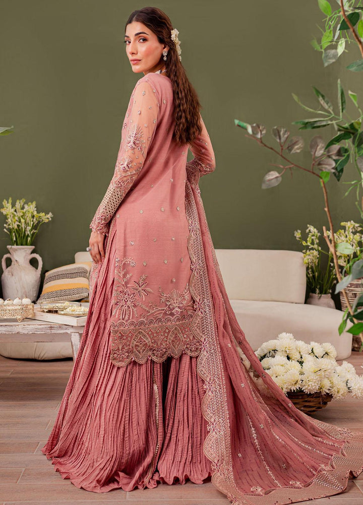Tabeer By Farasha Embroidered Net Suits Unstitched 3 Piece FSH23TB D-07 Rosa - Wedding Collection