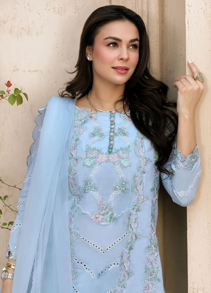 Tabeer by Mariam Malik London Pret Embroidered Lawn 3 Piece Suit Azure