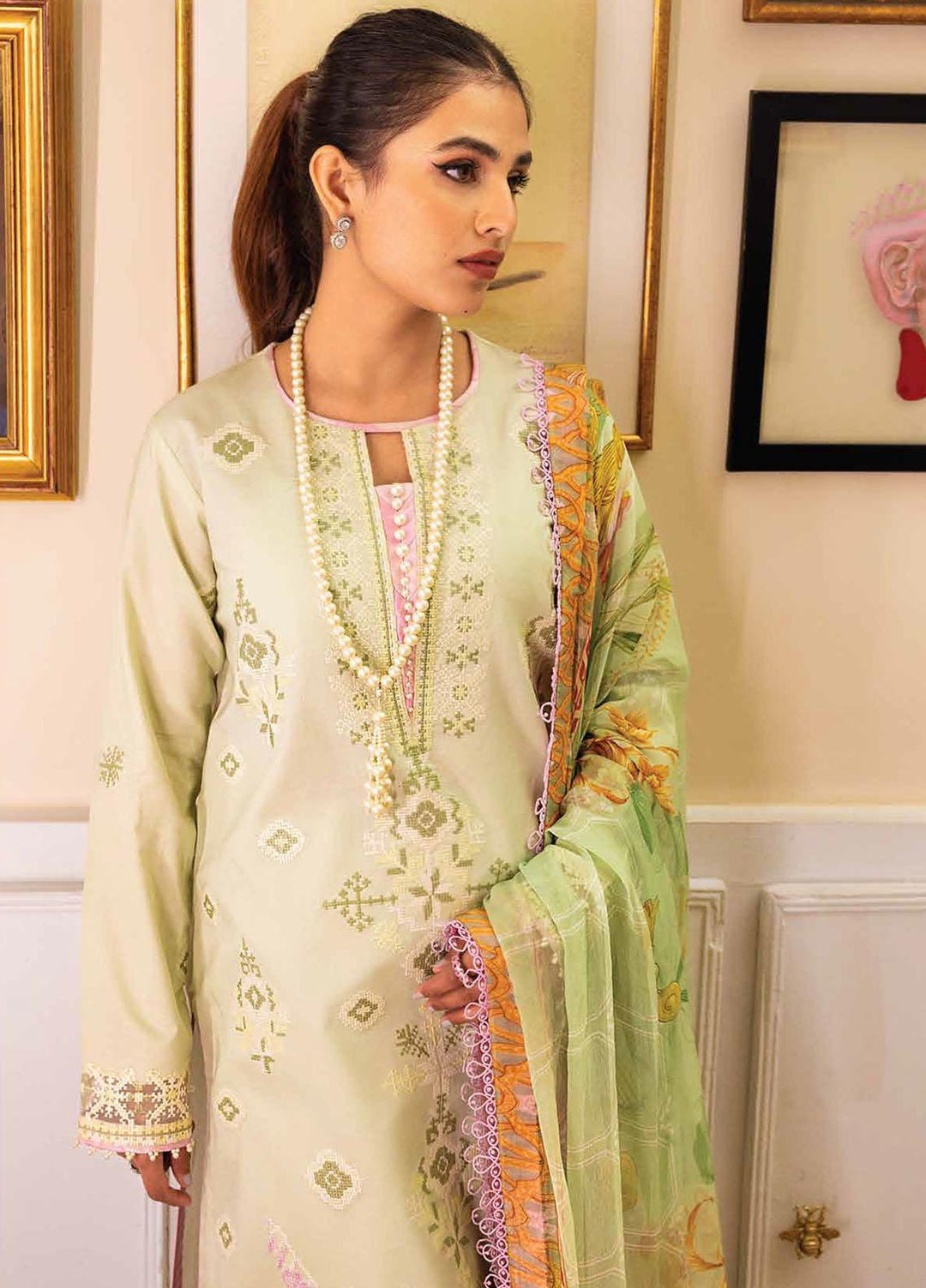 Tabeer By Roheenaz Embroidered Lawn Suits Unstitched 3 Piece RNZ23T RNZ23-02-B Celina - Summer Collection