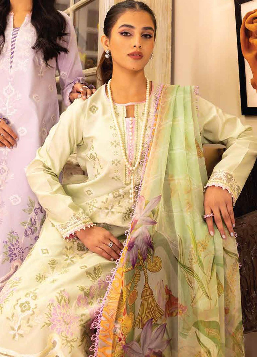 Tabeer By Roheenaz Embroidered Lawn Suits Unstitched 3 Piece RNZ23T RNZ23-02-B Celina - Summer Collection