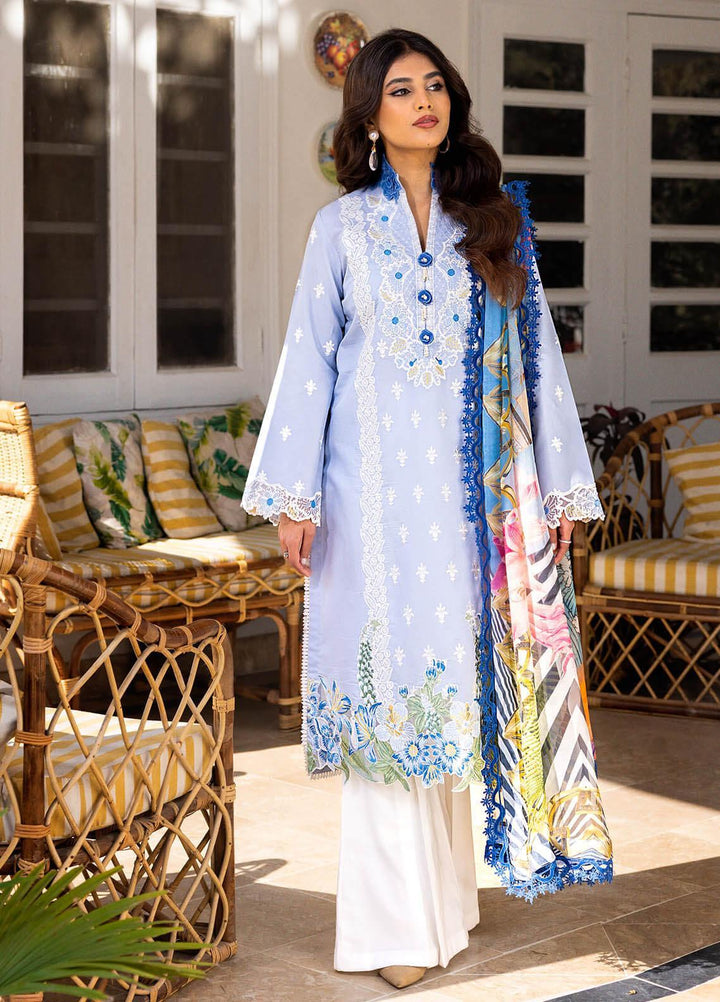 Tabeer By Roheenaz Embroidered Lawn Suits Unstitched 3 Piece RNZ23T RNZ23-04-A Neelam - Summer Collection