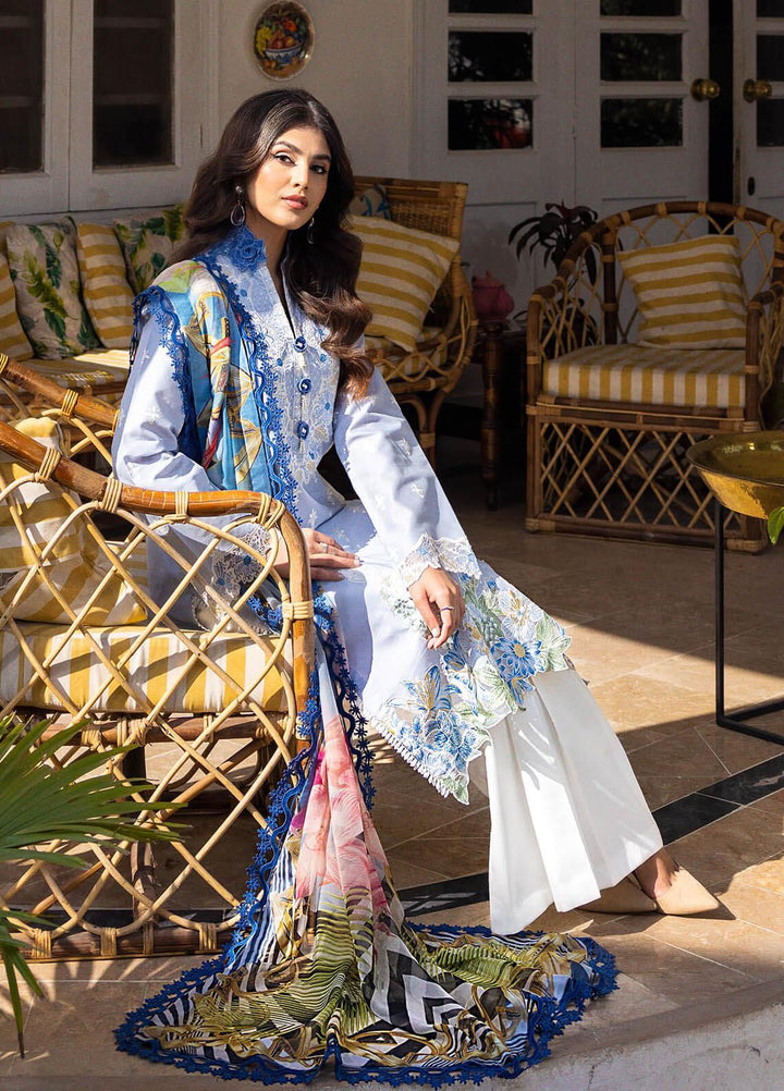 Tabeer By Roheenaz Embroidered Lawn Suits Unstitched 3 Piece RNZ23T RNZ23-04-A Neelam - Summer Collection