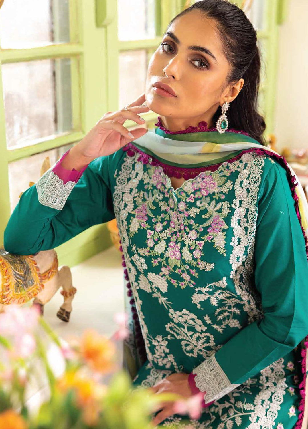 Tabeer By Roheenaz Embroidered Lawn Suits Unstitched 3 Piece RNZ23T RNZ23-06-B Nargis - Summer Collection