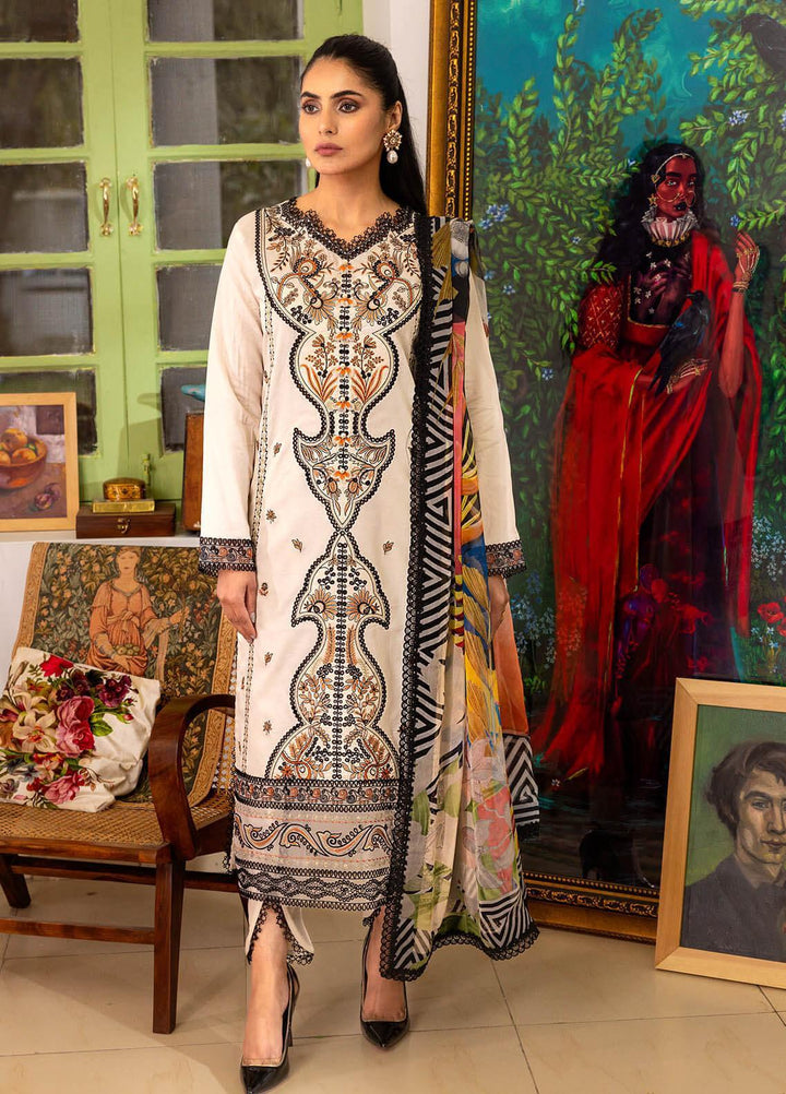 Tabeer By Roheenaz Embroidered Lawn Suits Unstitched 3 Piece RNZ23T RNZ23-08-A Roshni - Summer Collection