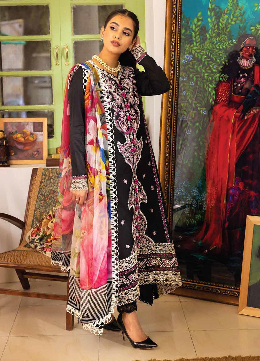 Tabeer By Roheenaz Embroidered Lawn Suits Unstitched 3 Piece RNZ23T RNZ23-08-B Rani - Summer Collection