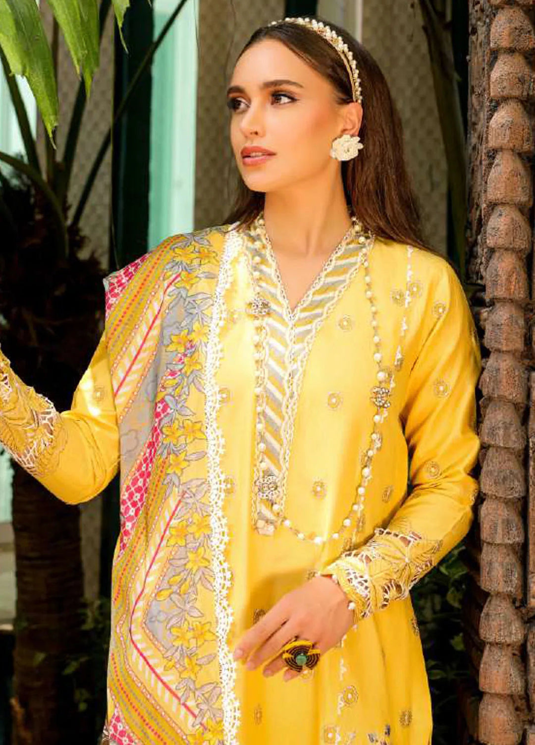 Tabeer Embroidered Lawn Suit Unstitched 3 Piece TBR24L D-06 - Summer Collection
