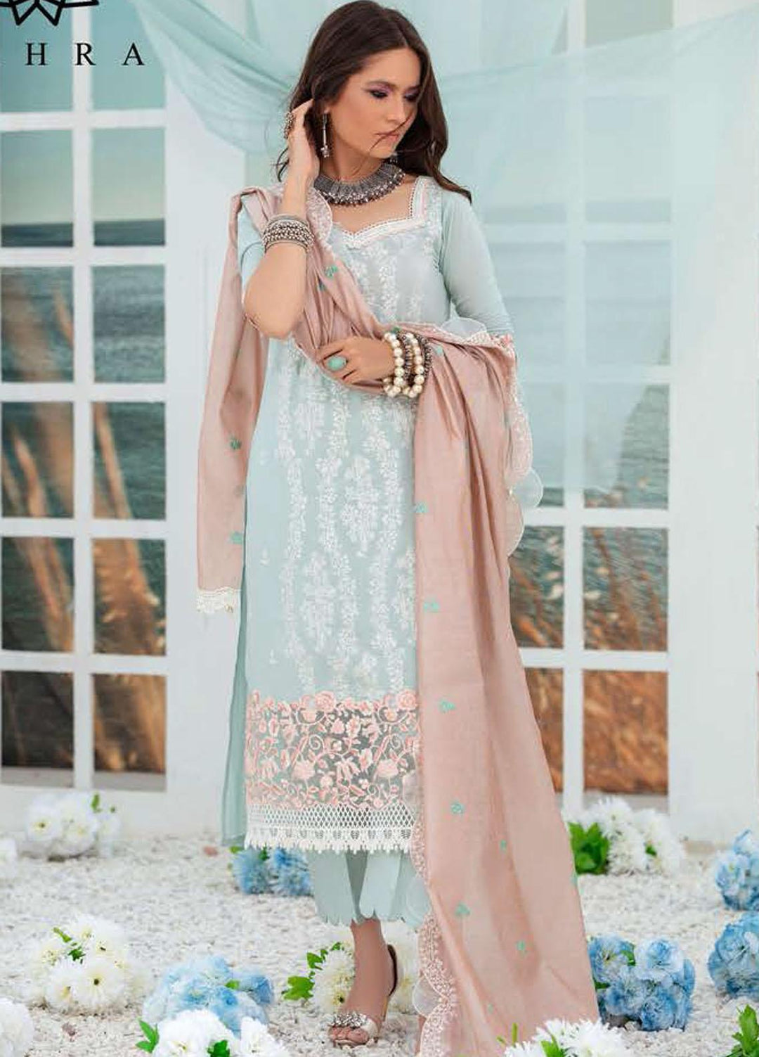 Tahra by Zainab Chottani Embroidered Lawn Suits Unstitched 3 Piece TZC21E 07 Nousha - Festive Collection
