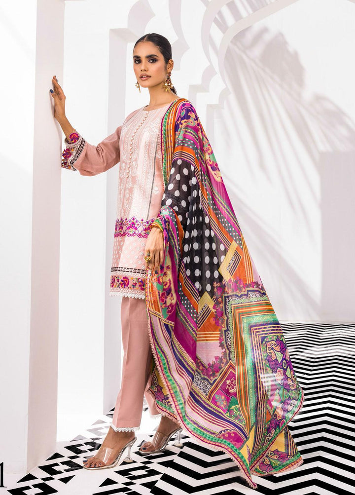 Tahra By Zainab Chottani Embroidered Lawn Suits Unstitched 3 Piece TZC22E 01 Floral Zest - Eid Collection