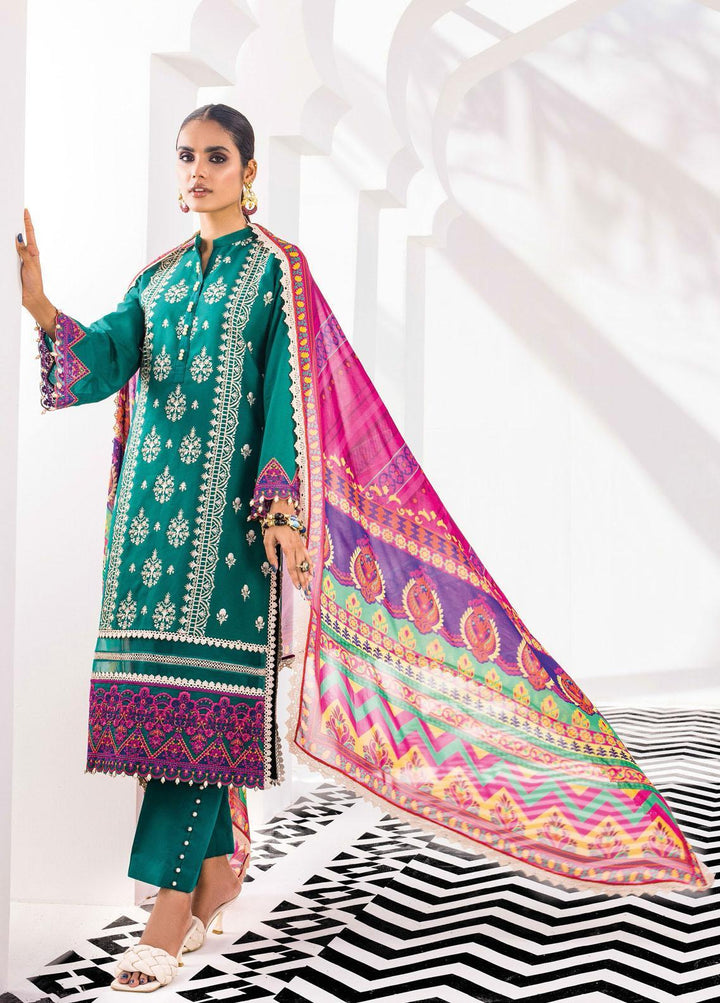 Tahra By Zainab Chottani Embroidered Lawn Suits Unstitched 3 Piece TZC22E 03 Crimson Breeze - Eid Collection