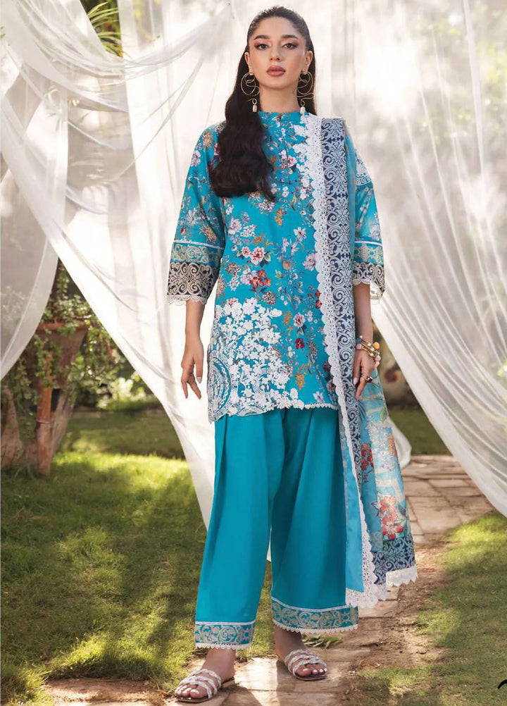 Tahra by Zainab Chottani Embroidered Lawn Suit Unstitched 3 Piece ZC24T 2B Beeha - Summer Collection