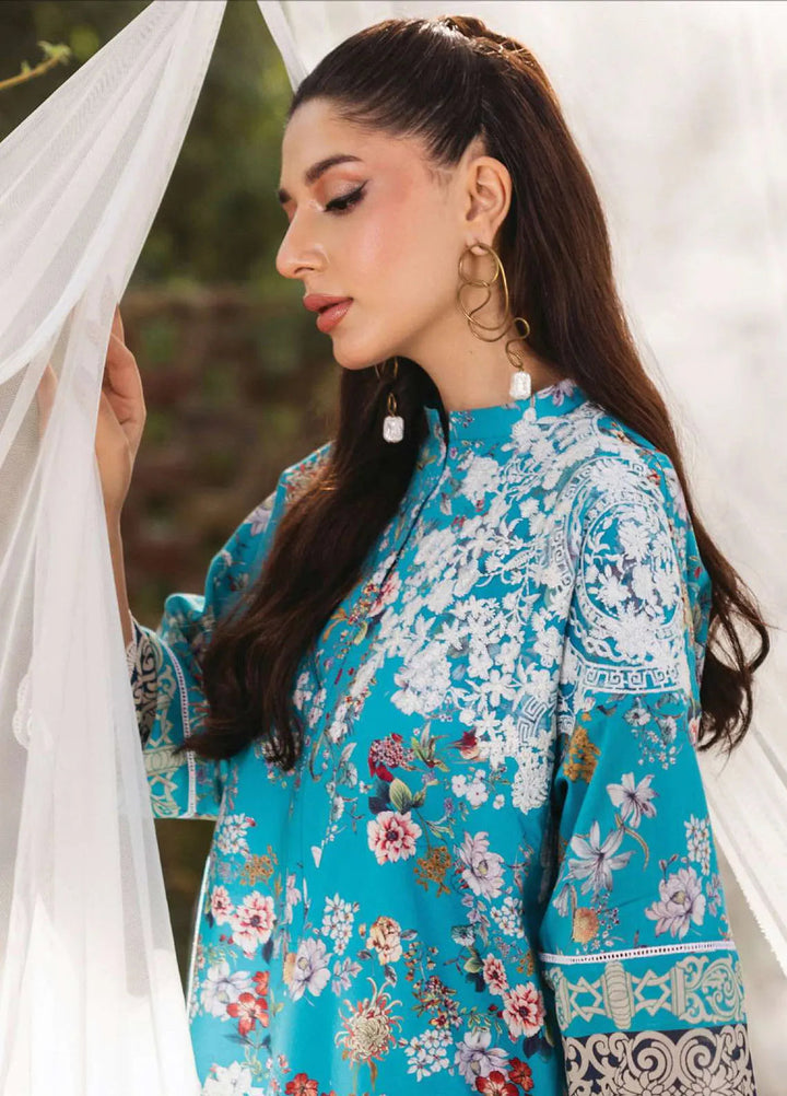 Tahra by Zainab Chottani Embroidered Lawn Suit Unstitched 3 Piece ZC24T 2B Beeha - Summer Collection