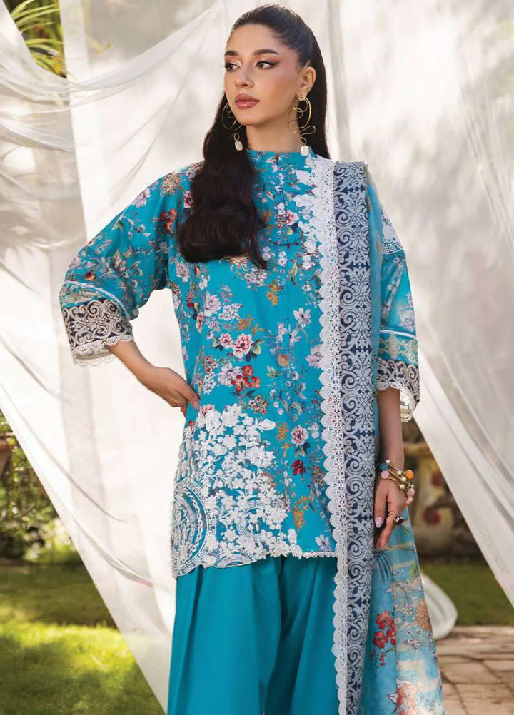 Tahra by Zainab Chottani Embroidered Lawn Suit Unstitched 3 Piece ZC24T 2B Beeha - Summer Collection