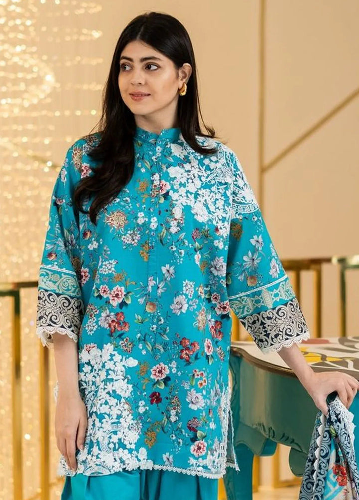 Tahra by Zainab Chottani Embroidered Lawn Suit Unstitched 3 Piece ZC24T 2B Beeha - Summer Collection