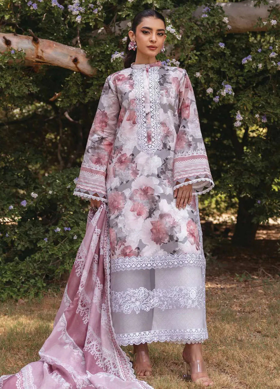 Tahra by Zainab Chottani Embroidered Lawn Suit Unstitched 3 Piece ZC24T 3A Zinnia - Summer Collection