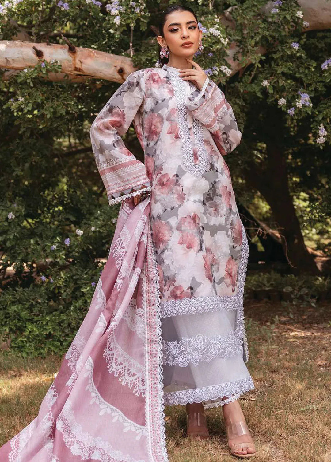 Tahra by Zainab Chottani Embroidered Lawn Suit Unstitched 3 Piece ZC24T 3A Zinnia - Summer Collection