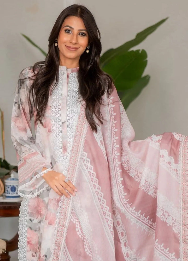 Tahra by Zainab Chottani Embroidered Lawn Suit Unstitched 3 Piece ZC24T 3A Zinnia - Summer Collection